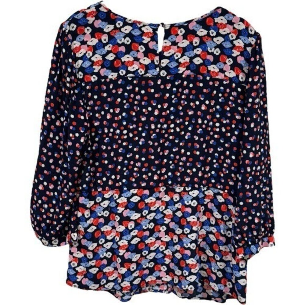 Boden Red White Pink and Blue Floral Babydoll Blouse Festival Party Bohemian 10 - Picture 5 of 10